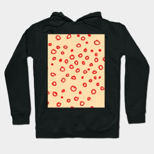 Abstract boho red bubble pattern Hoodie